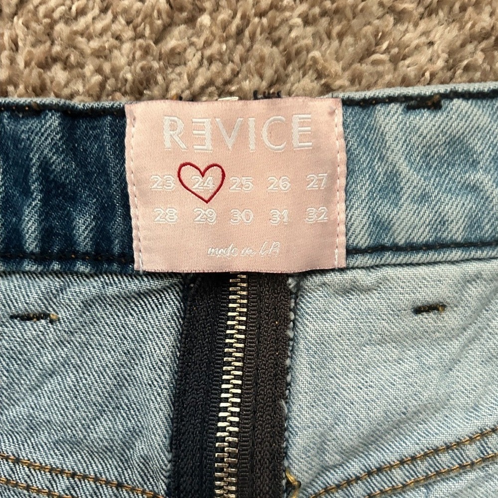 Revice Two Tone Split Denim High‎ Waisted Zipper Fly Jeans I Women's Size 24 - Picture 8 of 9